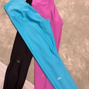 Alo Airlift Yoga Leggings Set - Blue, Pink, Black